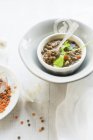 Lentil stew as baby food — Stock Photo
