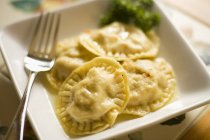 Mushroom ravioli pasta — Stock Photo