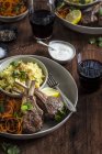 Lamb Rack with Carrots — Stock Photo