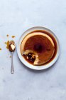 Creme Caramel close-up view — Stock Photo