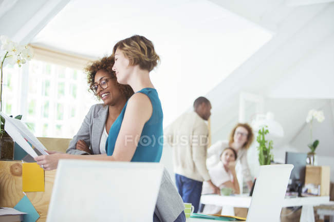 Five people at meeting in modern office — Stock Photo