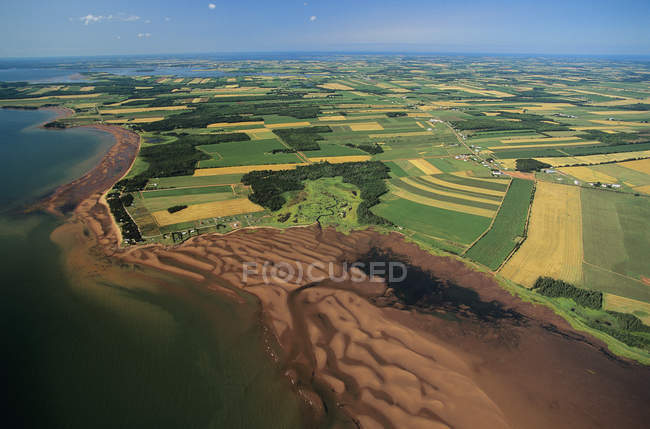 Aerial view of farmland of Prince Edward Island, Canada. — Stock Photo