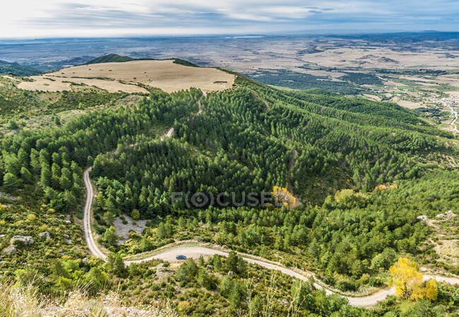 Spain, Aragon, Huesca province, landscape seen from the rock hermitage of La Virgen de la Pena Anies near Bola — Stock Photo