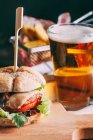 Delicious looking hamburger — Stock Photo