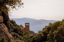 Landscape of the mountains of Montserrat Sant Joan monastery, Catalonia, Spain — Stock Photo