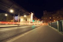 Scenic view of Traffic in city at night, Paris, France — Stock Photo